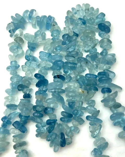 Aquamarine Approx 4 - 9mm Chips 38cm Strand