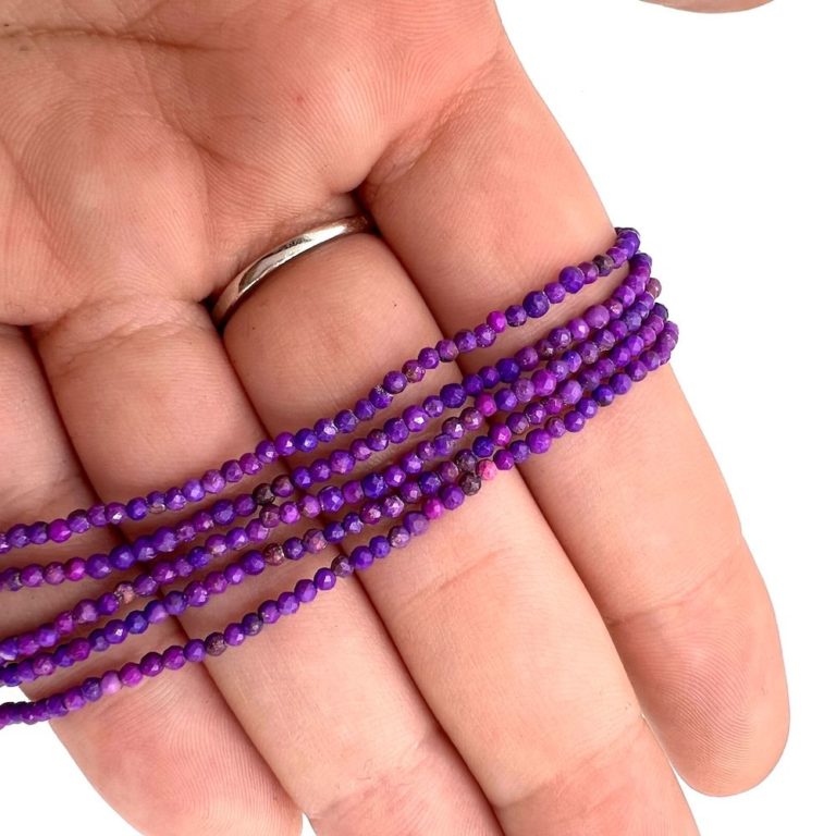 Sugalite Approx 2mm Micro Faceted Round Beads Approx 38cm Strand - Image 3