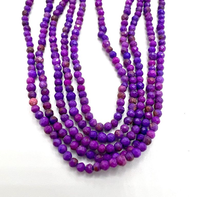 Sugalite Approx 2mm Micro Faceted Round Beads Approx 38cm Strand - Image 4