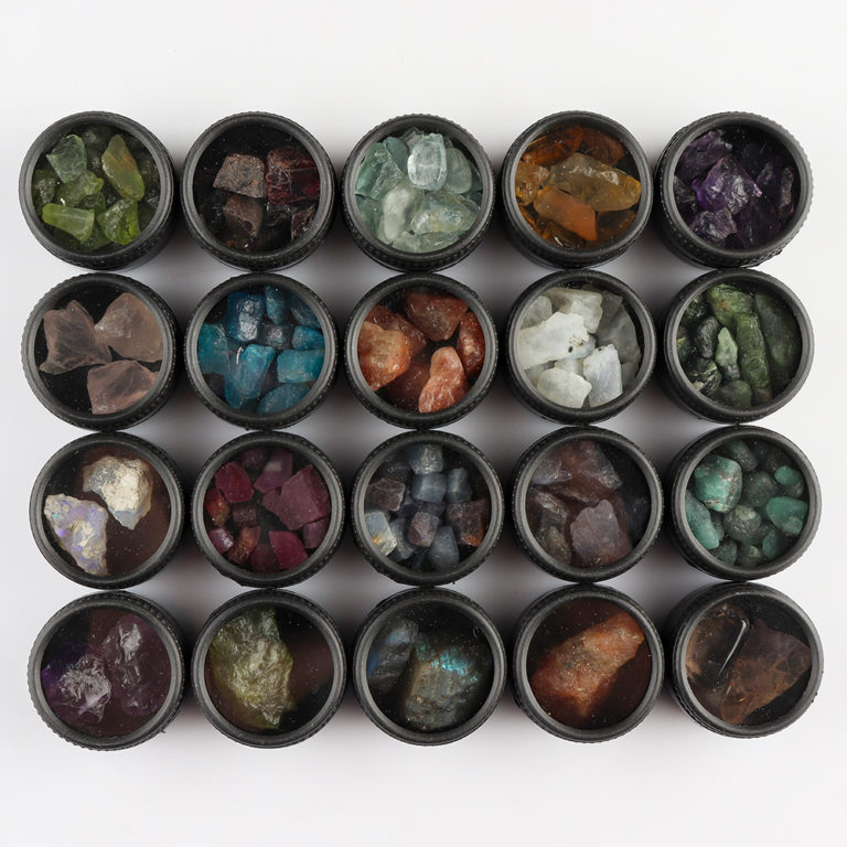 Mixed Gemstone Undrilled Rough Presentation Tray Set of 20 Minimum 125pcs