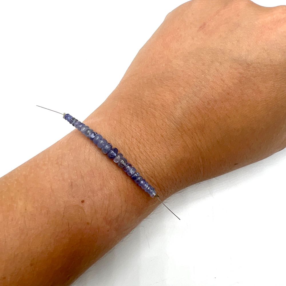 Tanzanite Smooth Rondelles Approx 3.5 x 4.5mm 5cm Strand - Image 4