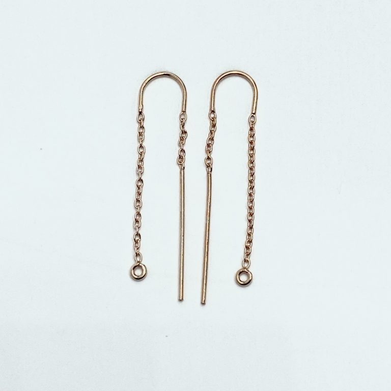 Rose Gold-Plated Sterling Silver Threaded Earring Findings 1 Pair & 4 Headpins Approx 6.5 x 2cm - Image 4