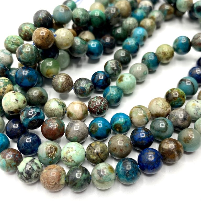 Chrysocolla Smooth Rounds Approx 7mm Beads 38cm Strand