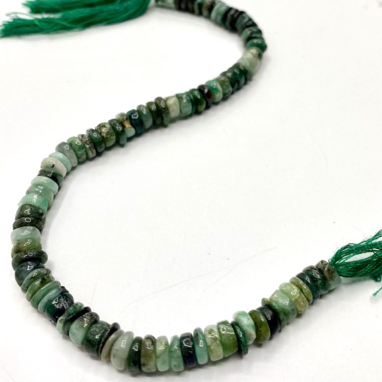 Emerald Smooth Rondelles Approx 5 - 7mm Beads 20cm Strand - Image 2