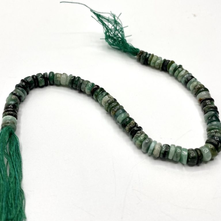 Emerald Smooth Rondelles Approx 5 - 7mm Beads 20cm Strand - Image 3