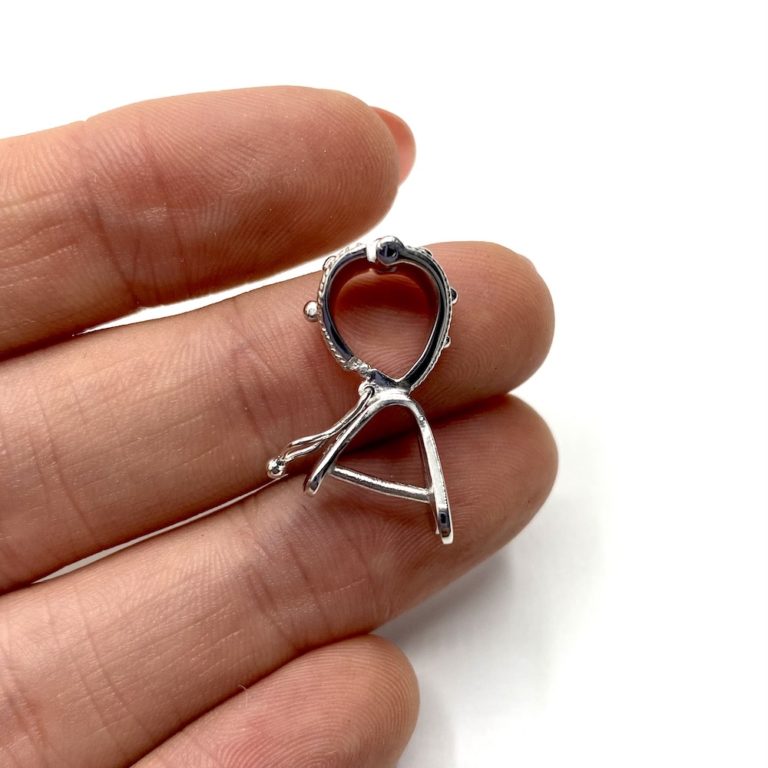 Sterling Silver Enhancer Openable Bail Approx 18 x 5mm Rhodium Plated - Image 2