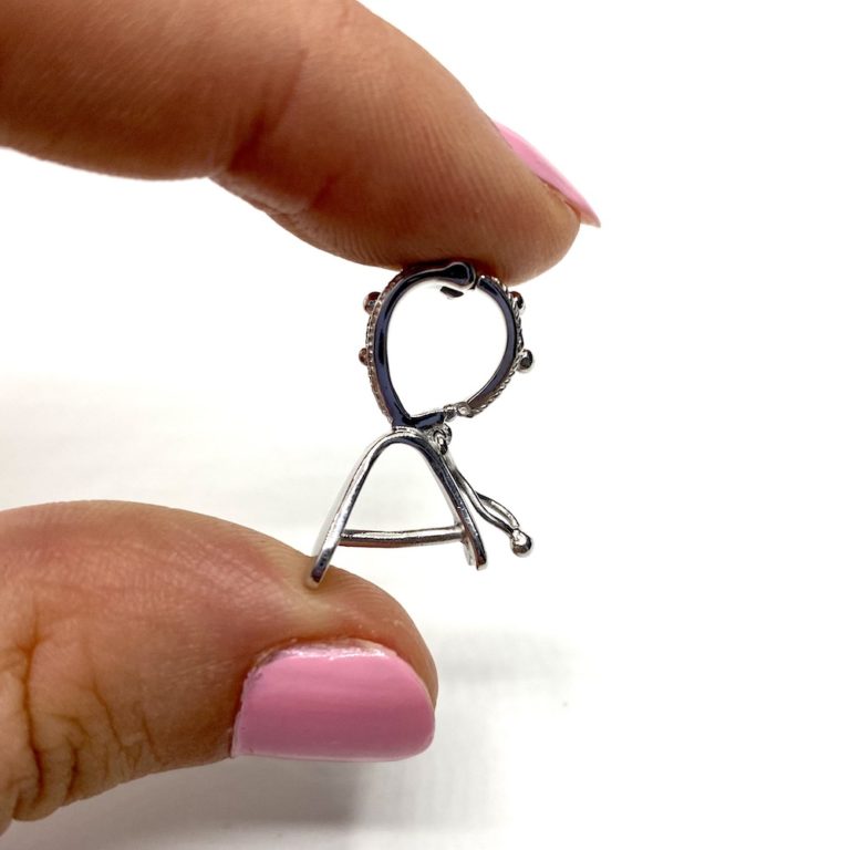 Sterling Silver Enhancer Openable Bail Approx 18 x 5mm Rhodium Plated - Image 4
