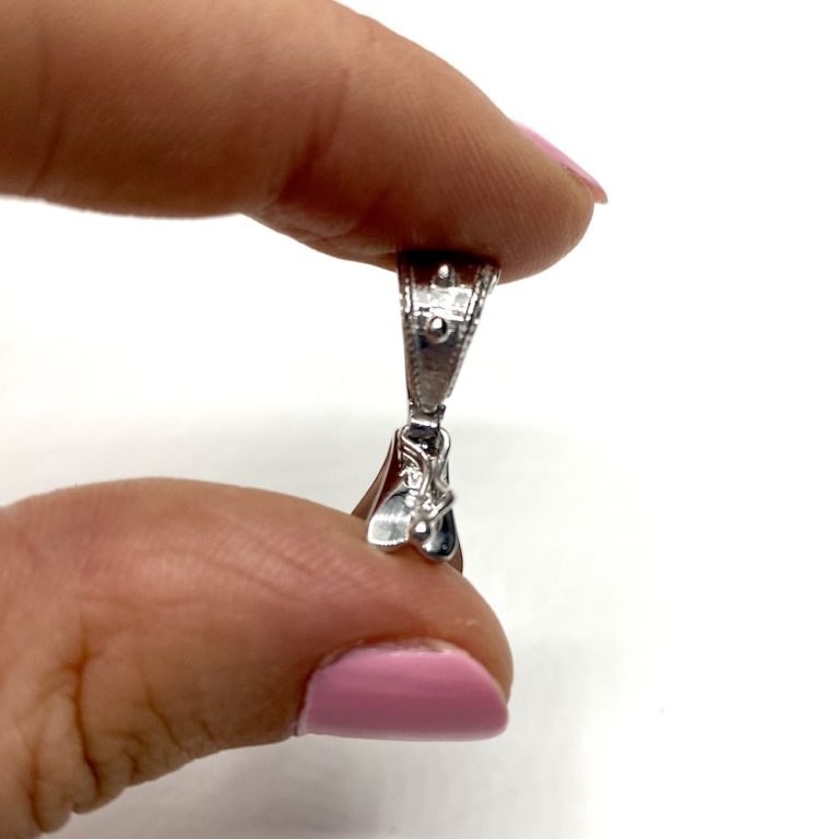Sterling Silver Enhancer Openable Bail Approx 18 x 5mm Rhodium Plated - Image 5