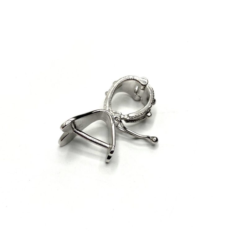 Sterling Silver Enhancer Openable Bail Approx 18 x 5mm Rhodium Plated - Image 6
