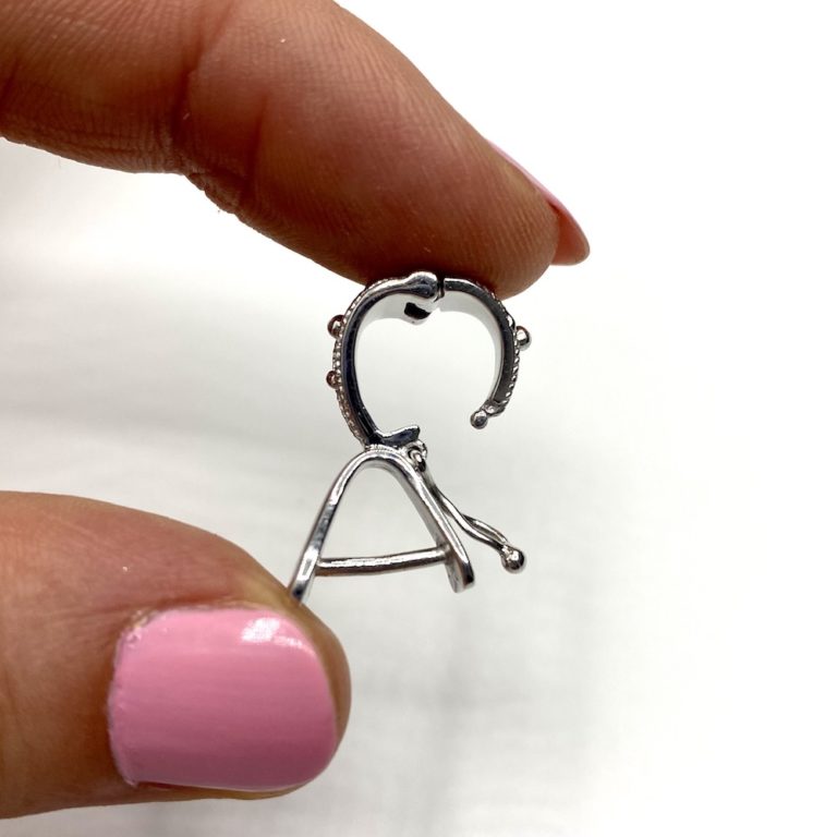Sterling Silver Enhancer Openable Bail Approx 18 x 5mm Rhodium Plated - Image 7
