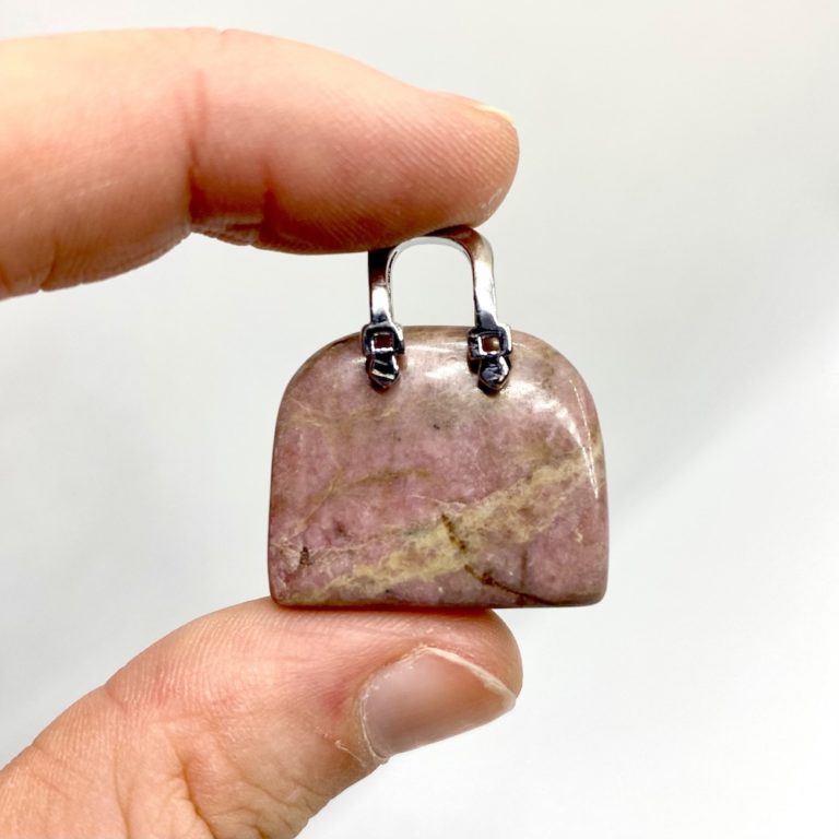 Rhodonite Gemstone Handbag Approx 2.5 x 3cm - Image 3