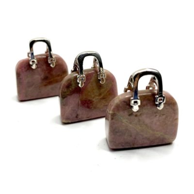 Rhodonite Gemstone Handbag Approx 2.5 x 3cm