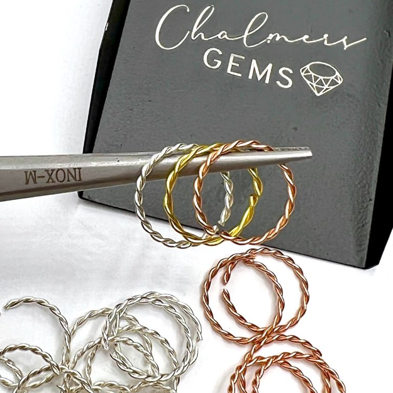 Rope Finish Open Jump Ring 10mm Rose Gold, Gold & Silver Cooper Plated 30 Each Colour