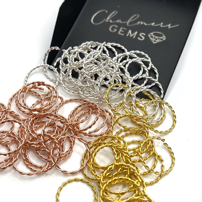 Rope Finish Open Jump Ring 10mm Rose Gold, Gold & Silver Cooper Plated 30 Each Colour - Image 4