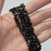 Black Tourmaline Chips 80cm Strand Approx 5 x 2mm with 0.6mm Drill Hole - Image 2
