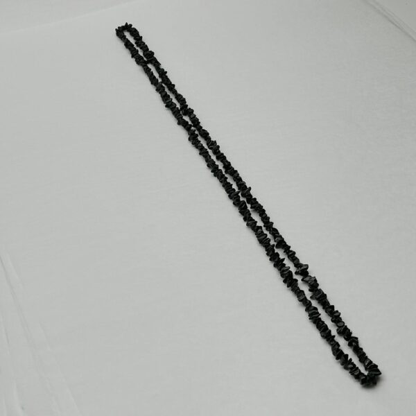 Black Tourmaline Chips 80cm Strand Approx 5 x 2mm with 0.6mm Drill Hole - Image 3