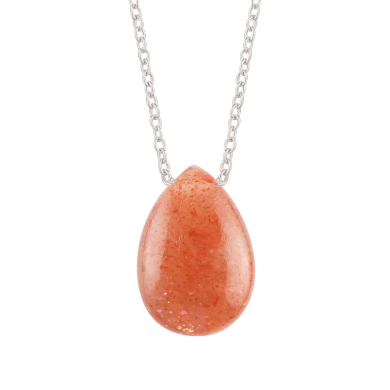 Sunstone Drop Approx 16 x 12mm with 1.25mm Side Drill Hole