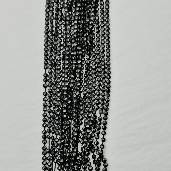 Black Spinel Faceted Coin Approx 4mm Beads 30cm Strand - Image 2