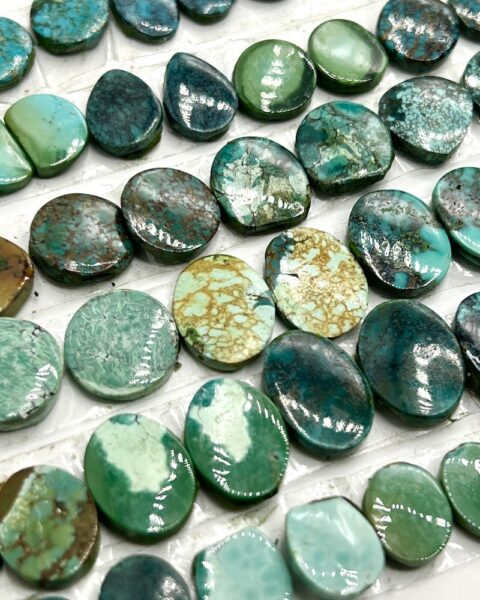 Turquoise Mixed Shape Cabochons Approx 8 - 12mm 2 Piece Pack