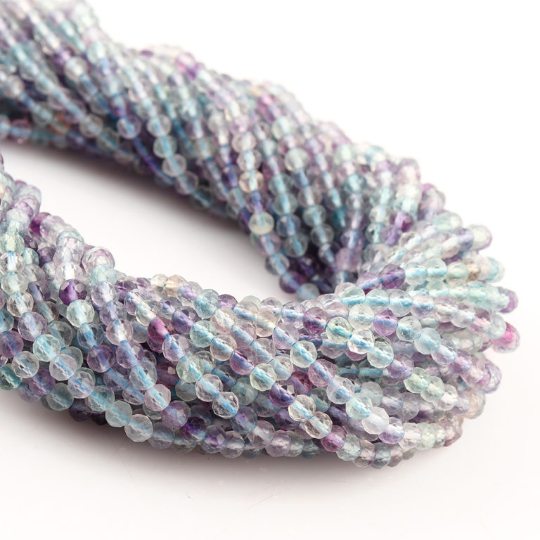 Multi Fluorite Micro Faceted Beads Approx 3 - 3.5mm 32cm Strand