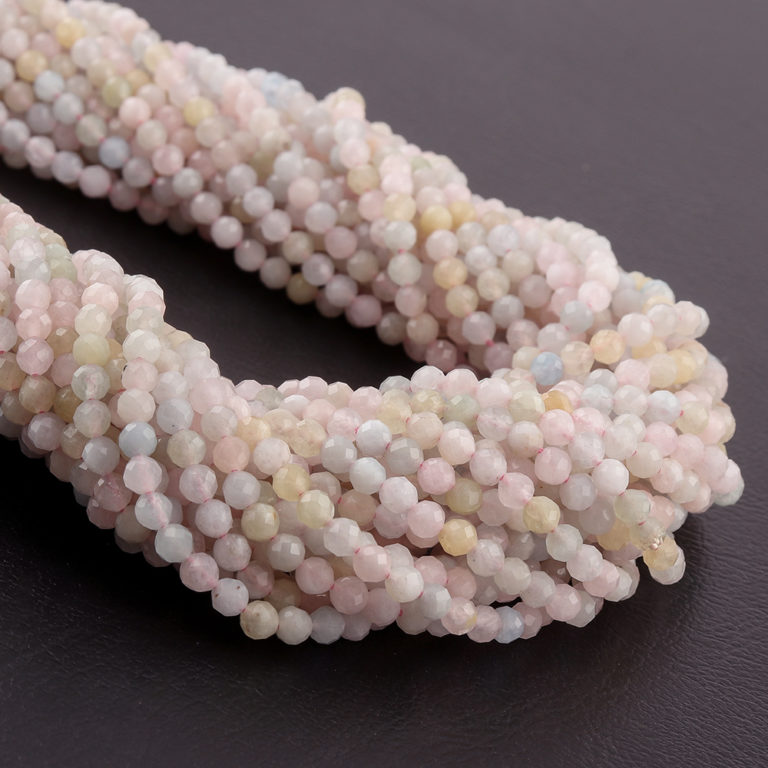 Multi Beryl Micro Faceted Beads Approx 3 - 3.5mm 32cm Strand