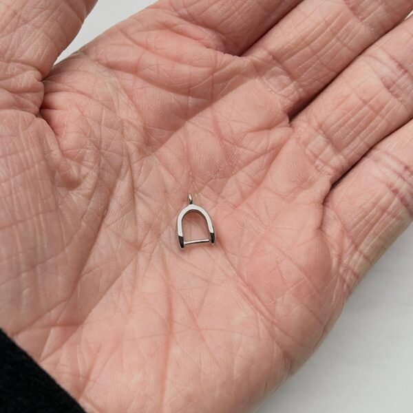 Sterling Silver Pinch Bail 12.5 x 4mm Rhodium Plated - Image 2