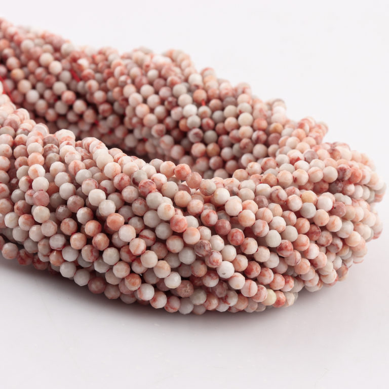 Red Wave Jasper Micro Faceted Beads Approx 3 - 3.5mm 32cm Strand