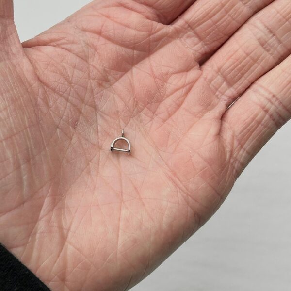 Sterling Silver Pinch Bail 9 x 3mm Rhodium Plated - Image 2