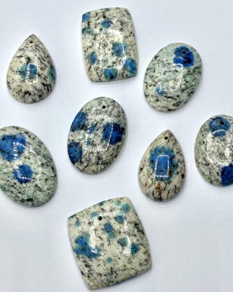 K2 Jasper Mixed Shape Top Drilled Cabochons Approx 30mm with 0.8mm Drill Hole 4 Piece Pack