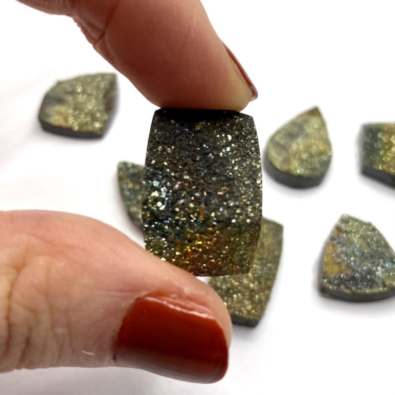 Spectropyrite Druzy Top Mixed Shape Cabochon Approx 15 - 20mm - Image 3