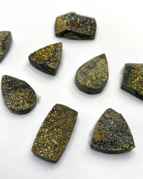 Spectropyrite Druzy Top Mixed Shape Cabochon Approx 15 - 20mm