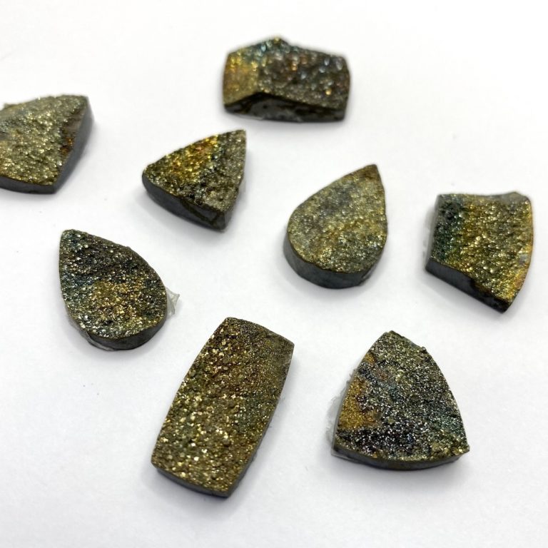 Spectropyrite Druzy Top Mixed Shape Cabochon Approx 15 - 20mm