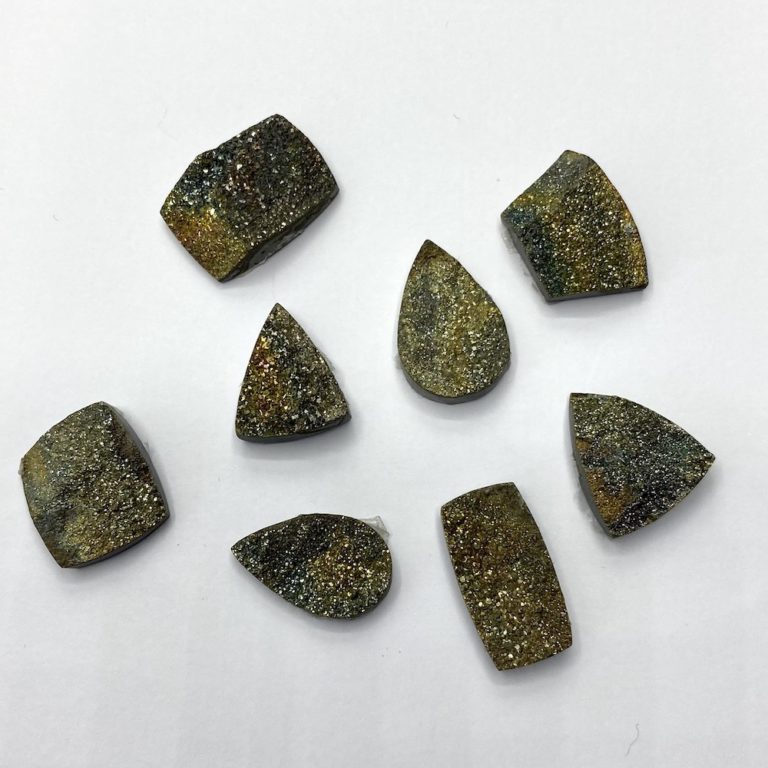 Spectropyrite Druzy Top Mixed Shape Cabochon Approx 15 - 20mm - Image 4