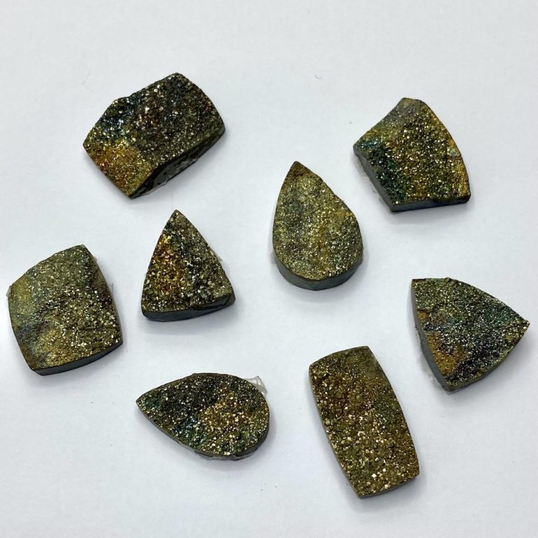 Spectropyrite Druzy Top Mixed Shape Cabochon Approx 15 - 20mm - Image 5