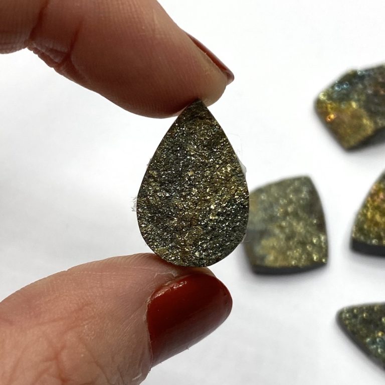 Spectropyrite Druzy Top Mixed Shape Cabochon Approx 15 - 20mm - Image 7