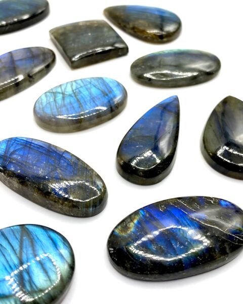 Labradorite Mixed Size & Shape Cabochons Approx 25 - 35mm 2 Piece Pack