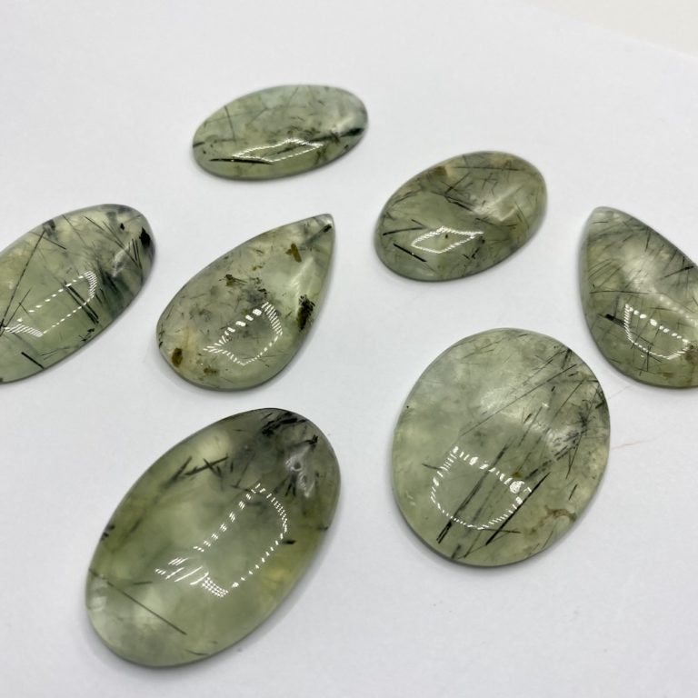 Prehnite Mixed Size & Shape Top Drilled Cabochon Approx 35 - 45mm with 0.8mm Drill Hole - Image 2