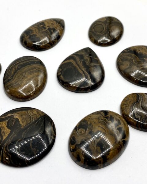 Medicine Brown Jasper Mixed Size & Shape Cabochons Approx 30 - 35mm 3 Piece Pack