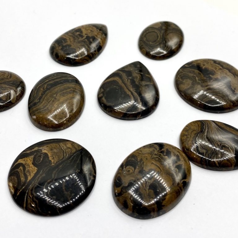 Medicine Brown Jasper Mixed Size & Shape Cabochons Approx 30 - 35mm 3 Piece Pack