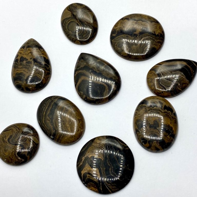 Medicine Brown Jasper Mixed Size & Shape Cabochons Approx 30 - 35mm 3 Piece Pack - Image 2