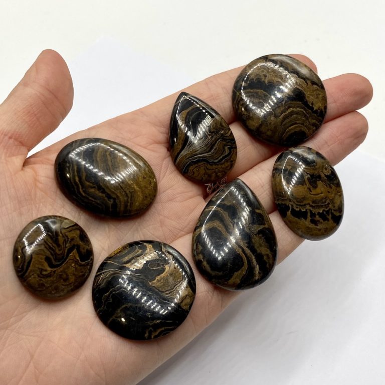 Medicine Brown Jasper Mixed Size & Shape Cabochons Approx 30 - 35mm 3 Piece Pack - Image 3