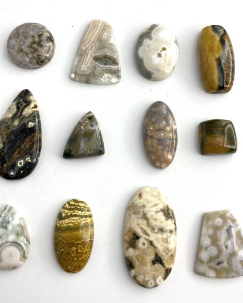 Ocean Jasper Mixed Shape Cabochons Approx 25 - 30mm 3 Piece Pack