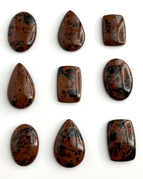 Mahogany Obsidian Mixed Shape Cabochons Approx 20 - 25mm 3 Piece Pack