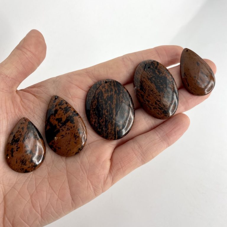 Mahogany Obsidian Mixed Shape Top Drilled Cabochons Approx 30 - 40mm with 0.8mm Drill Hole 2 Piece Pack - Image 8