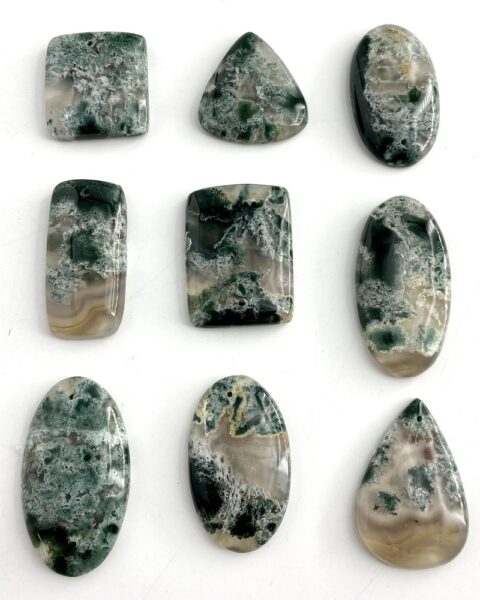 Tree Agate Mixed Shape Top Drilled Cabochon Approx 35 - 40mm with 0.8mm Drill Hole