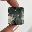 Close up of Tree Agate Square Shape Top Drilled Cabochon Approx 35 - 40mm with 0.8mm Drill Hole