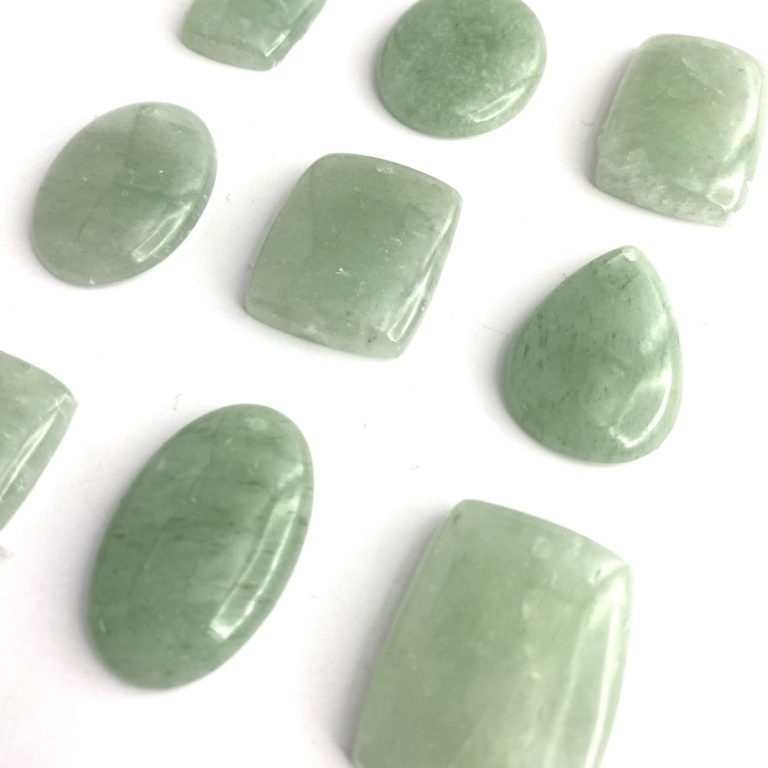 Green Aventurine Mixed Shape Top Drilled Cabochons Approx 30mm with 0.8mm Drill Hole 2 Piece Pack - Image 2