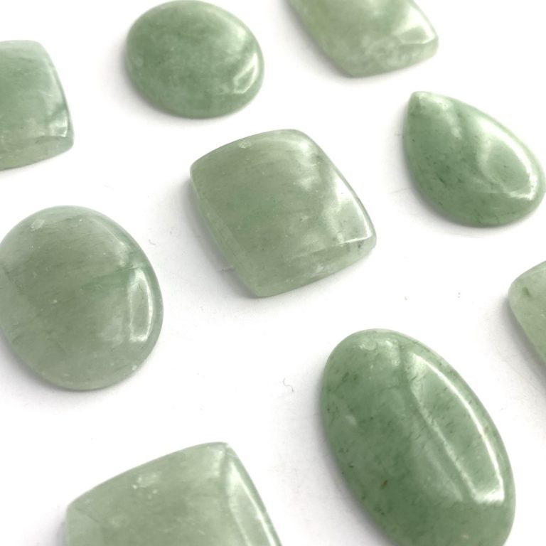 Green Aventurine Mixed Shape Top Drilled Cabochons Approx 30mm with 0.8mm Drill Hole 2 Piece Pack - Image 3