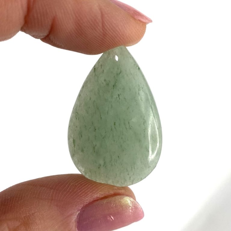 Green Aventurine Mixed Shape Top Drilled Cabochons Approx 30mm with 0.8mm Drill Hole 2 Piece Pack - Image 4