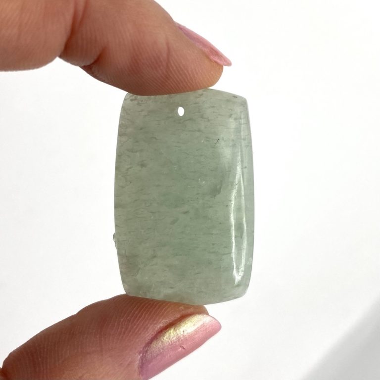 Green Aventurine Mixed Shape Top Drilled Cabochons Approx 30mm with 0.8mm Drill Hole 2 Piece Pack - Image 5